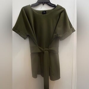 Worthington Olive Green Tie-Waist Blouse